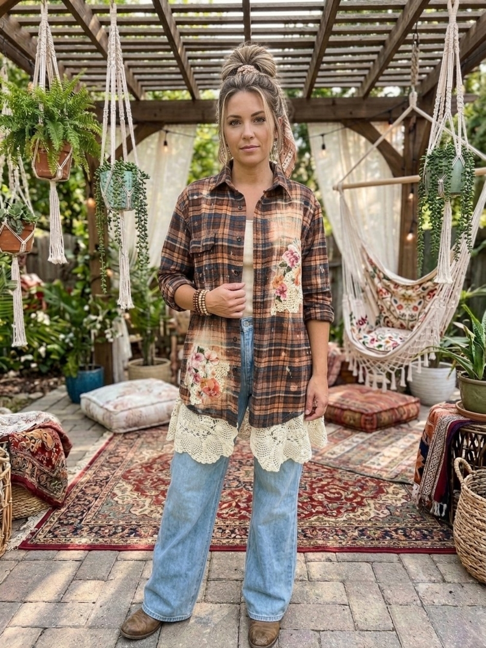 CUSTUM  PRAIRIE SOUL FLANNEL DUSTER SM-XL